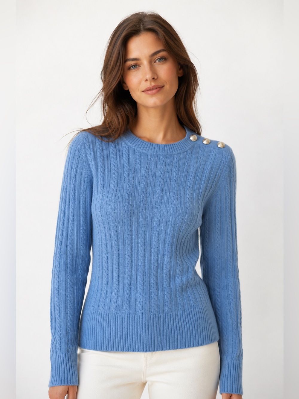 Veronica beard Alder Cashmere pullover in skylight blue 100% cashmere NWT small